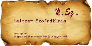 Meltzer Szofrónia névjegykártya